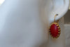 Coral Drop Earrings. Red Earrings. Vintage Style Earrings . Bridesmaid Jewelry Gift. Natural Gemstone Jewelry. Gold Red Coral Earrings