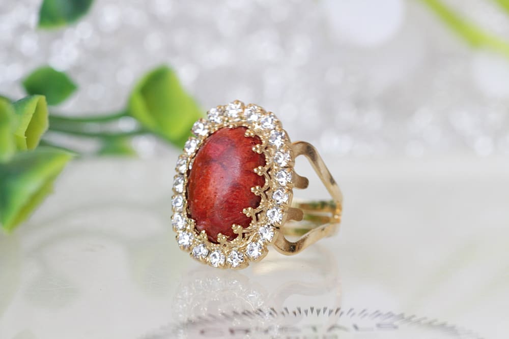 Coral Ring Rebekajewelry