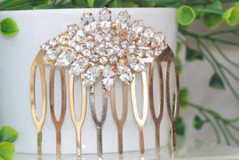 Crystal Rose Gold Hair Comb