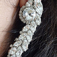 Crystals Cluster Earrings. Wedding Sparkly Earrings.. Bridal Clear Diamond Rebeka Earrings. Multi Stone Cluster Earrings. Stud Earrings