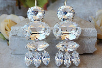 Crystals Earrings. Crystal Wedding Earrings. Bridal Crystal Drop Earrings. Rebeka Drop Earrings