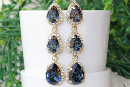 Dark Blue Earrings