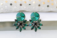 Dark Green Earrings