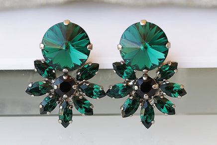 Dark Green Earrings