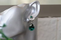 Dark Green Earrings