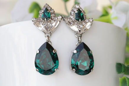 Dark Green Earrings