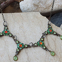 Emerald And Orange Necklace
