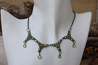 Emerald And Orange Necklace