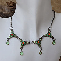 Emerald And Orange Necklace
