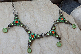 Emerald And Orange Necklace