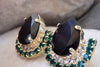 Emerald Black Crystal Earrings
