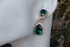 Emerald Chandelier Earrings. Green Rhinestone Chandelier Earring. Rebeka Studs And Drop. Estate Jewelry. Mother Of Brides Groom Earrings