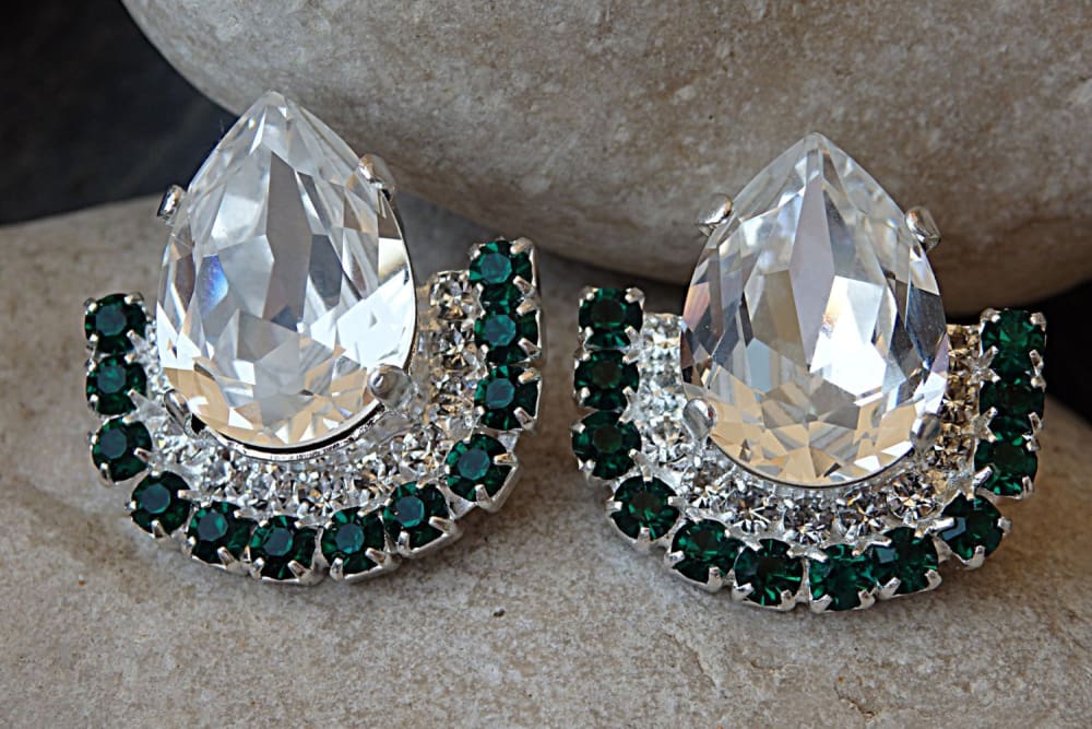 Emerald Clear Earrings