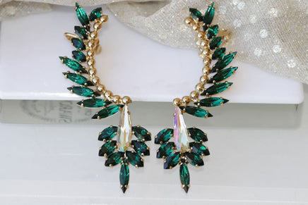 Emerald Climbing Earrings