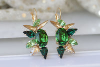 Emerald Cluster Earrings