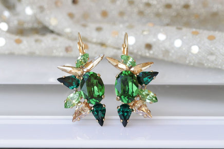 Emerald Cluster Earrings