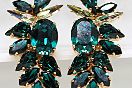 Emerald Cluster Earrings