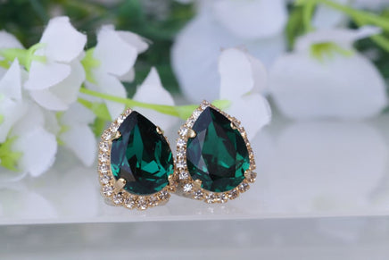 Emerald Crystal Earrings