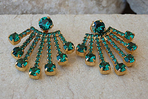 Emerald Ear Jacket Earrings