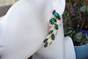 Emerald Earrings. Bridal Party Jewelry. Rebeka Stud Earrings. Big Earrings. Wedding Cluster Earrings. Green Mint Opal Earrings. For Her