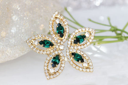 Emerald Flower Ring