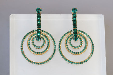 Emerald Hoop Earrings