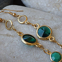 Emerald Rebeka Crystal Channels Earrings