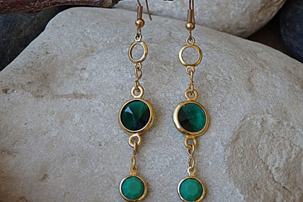 Emerald Rebeka Crystal Channels Earrings