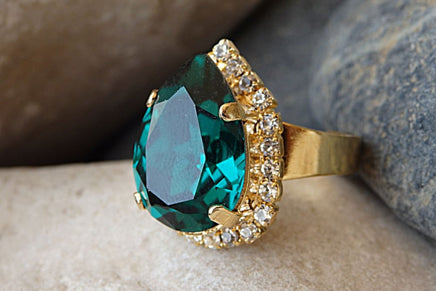 Emerald Rebeka Crystal Ring