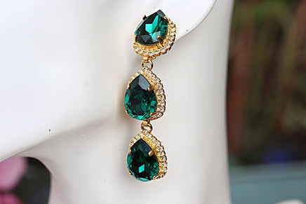 Emerald Wedding Earrings