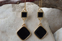 Enamel Black Earrings