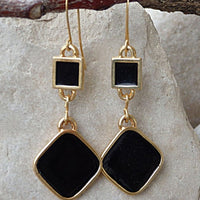 Enamel Black Earrings