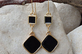 Enamel Black Earrings