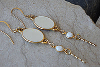 Enamel Jewelry. White Enamel Bracelet. Minimalist Gold Bracelet. Link And Chain Bracelet