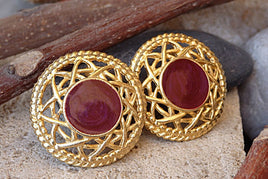 Enamel Stud Earrings