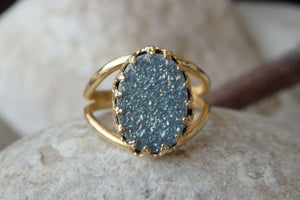 Engagement Ring. Druzy Ring