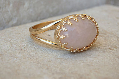 Engagement Rose Quartz Ring