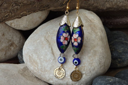 Evil Eye Blue Earrings