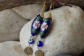 Evil Eye Blue Earrings