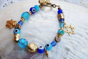 Evil Eye Bracelet. Evil Eye Jewelry. Star Of David Jewelry. Blue Eye Bracelet