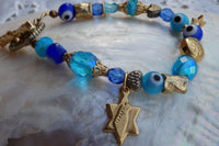 Evil Eye Bracelet. Evil Eye Jewelry. Star Of David Jewelry. Blue Eye Bracelet