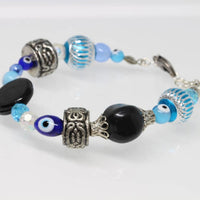 Evil Eye Bracelet. Mixed Beaded Bracelet. Beaded Bracelet. Turquoise Protective Bracelet. Turkish Eye Charm Bracelet. Protection Jewelry