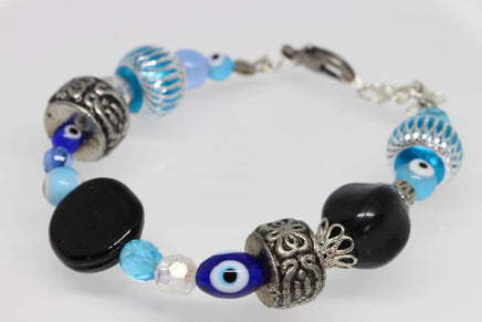 Evil Eye Bracelet. Mixed Beaded Bracelet. Beaded Bracelet. Turquoise Protective Bracelet. Turkish Eye Charm Bracelet. Protection Jewelry