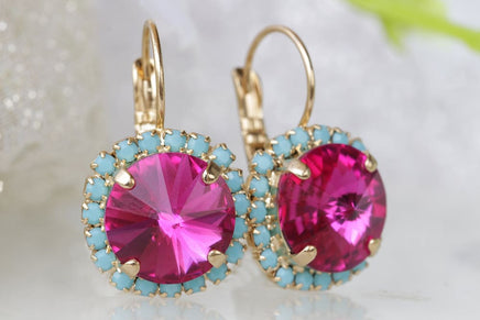 Fuchsia Drop Earrings