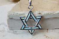 Gemstone Star Of David Necklace