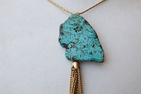 Genuine Turquoise Tassel Necklace