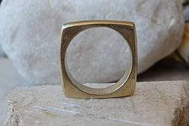 Geometrical Ring. Gold Square Ring. Geometric Ring. Wedding Ring. Square Band Ring. Womens Band Ring. Men Wedding Ring. Classic Gold Rings