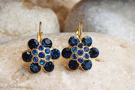 Giff For Moms. Navy Blue Rebeka Earrings. For Wife. For Friendship