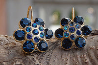 Giff For Moms. Navy Blue Rebeka Earrings. For Wife. For Friendship