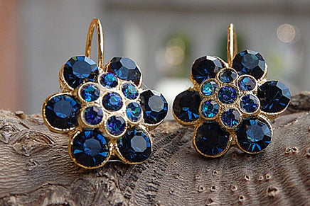 Giff For Moms. Navy Blue Rebeka Earrings. For Wife. For Friendship